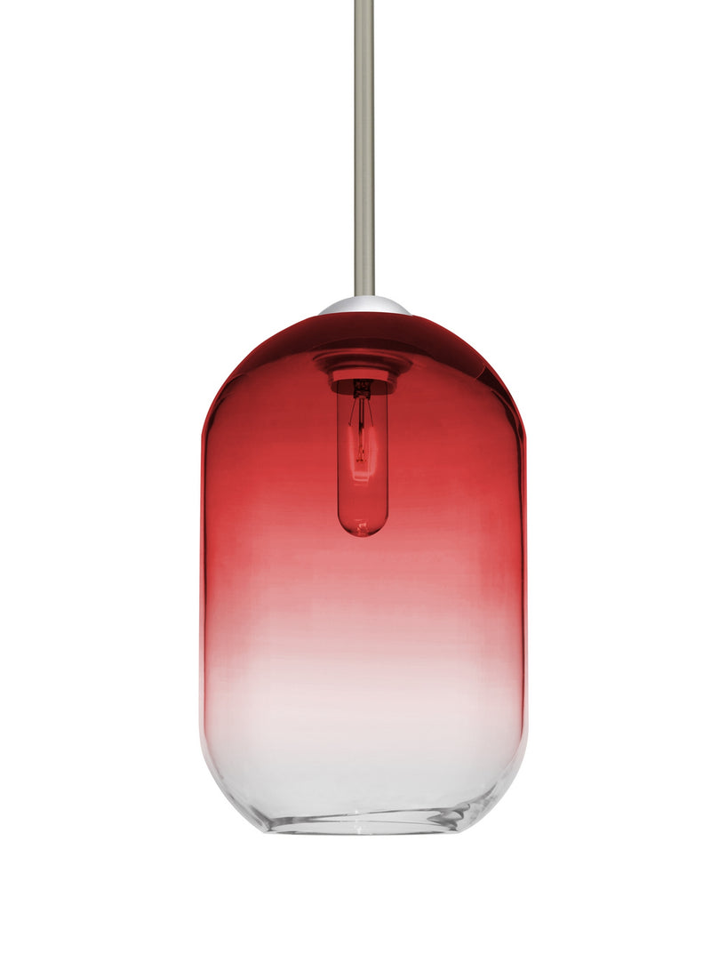 Besa 1TT-OMEGA12RD-SN One Light Pendant, Satin Nickel