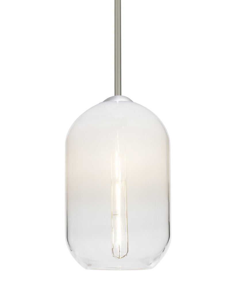 Besa 1TT-OMEGA12WH-EDIL-SN One Light Pendant, Satin Nickel