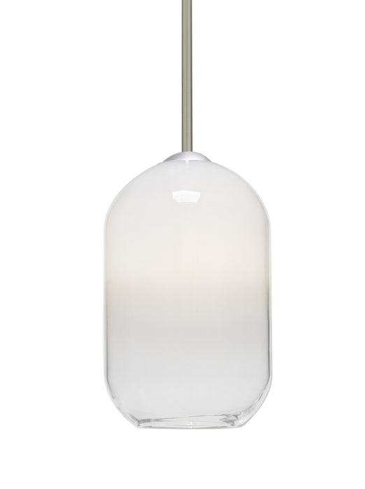 Besa 1TT-OMEGA12WH-SN One Light Pendant, Satin Nickel