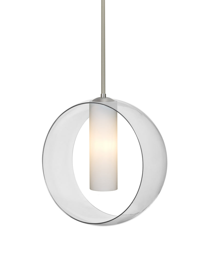 Besa 1TT-PLATOCL-SN One Light Pendant, Satin Nickel