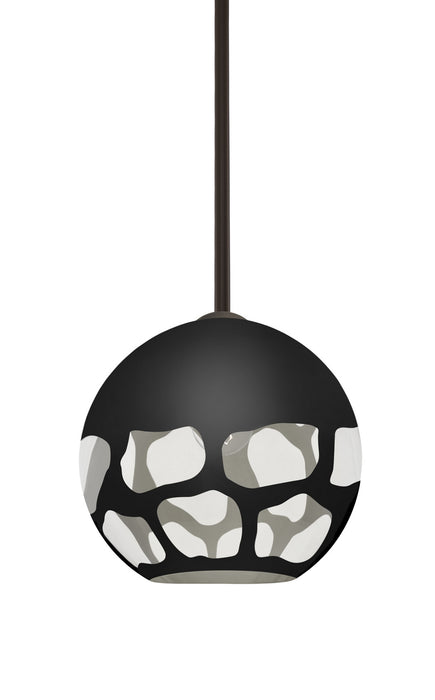 Besa 1TT-ROCKYBK-BR One Light Pendant, Bronze