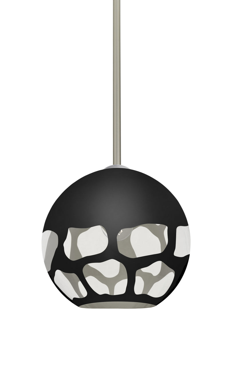 Besa 1TT-ROCKYBK-SN One Light Pendant, Satin Nickel