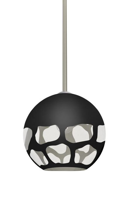 Besa 1TT-ROCKYBK-SN One Light Pendant, Satin Nickel