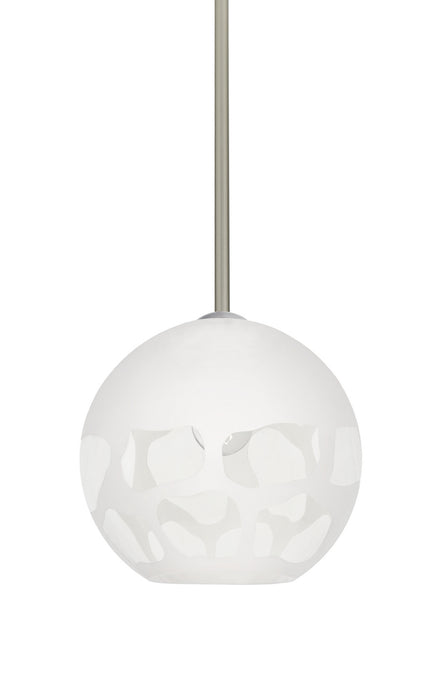 Besa 1TT-ROCKYWH-SN One Light Pendant, Satin Nickel