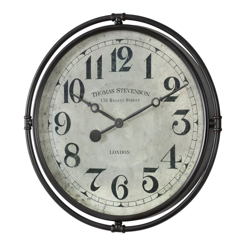 Uttermost 06449 Wall Clock, Smoke Gray