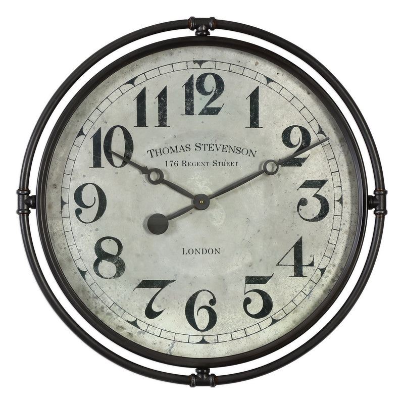 Uttermost 06449 Wall Clock, Smoke Gray