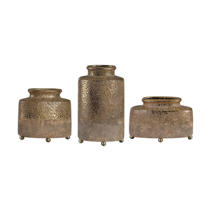 Uttermost 18924 Vessels, S/3, Metallic Golden