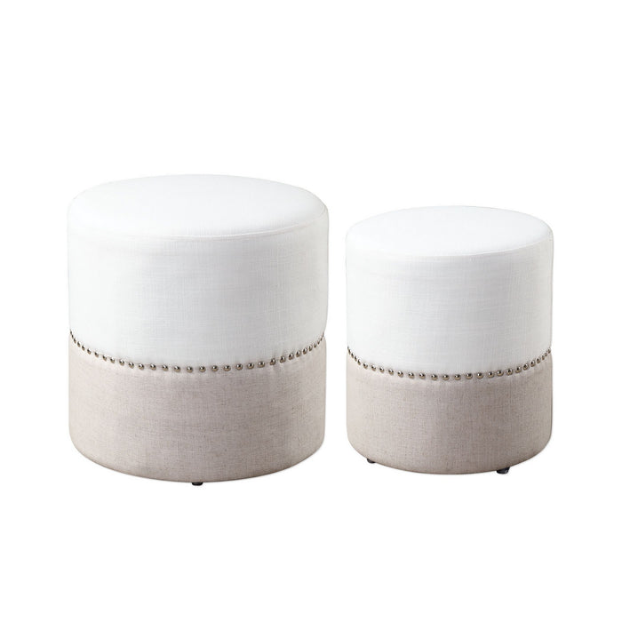 Uttermost 23426 Ottomans S/2, Polished Nickel