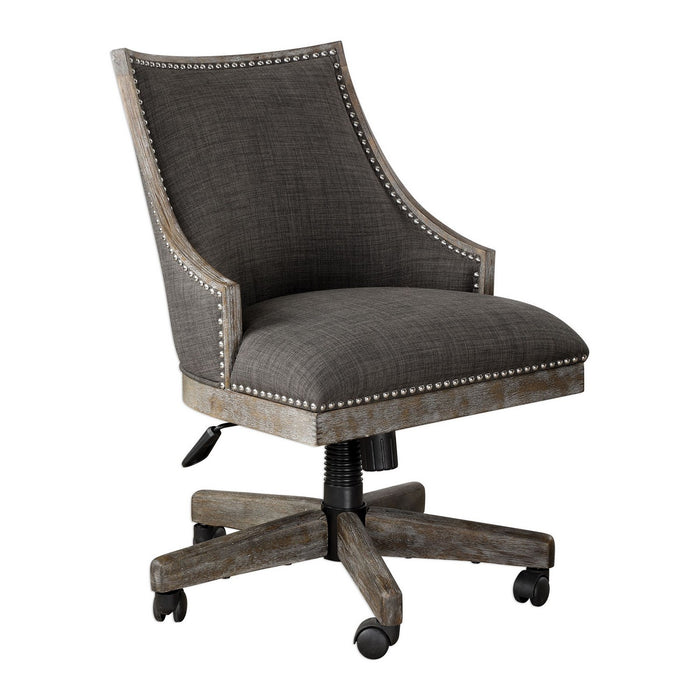 Uttermost 23431 Desk Chair, Polished Nickel