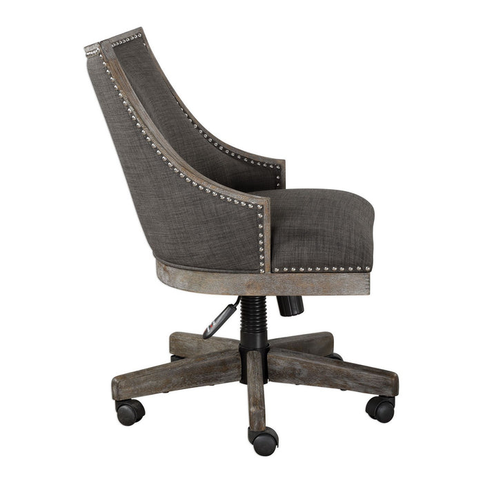 Uttermost 23431 Desk Chair, Polished Nickel