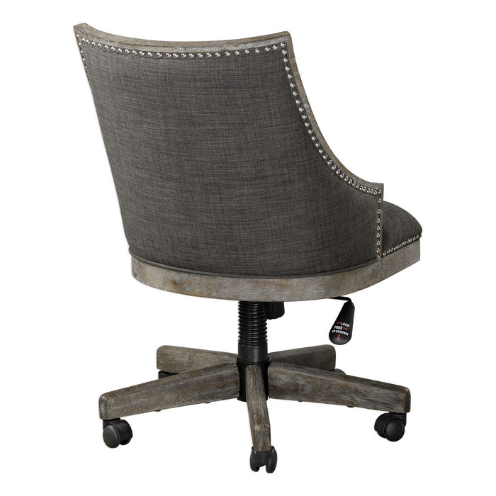 Uttermost 23431 Desk Chair, Polished Nickel
