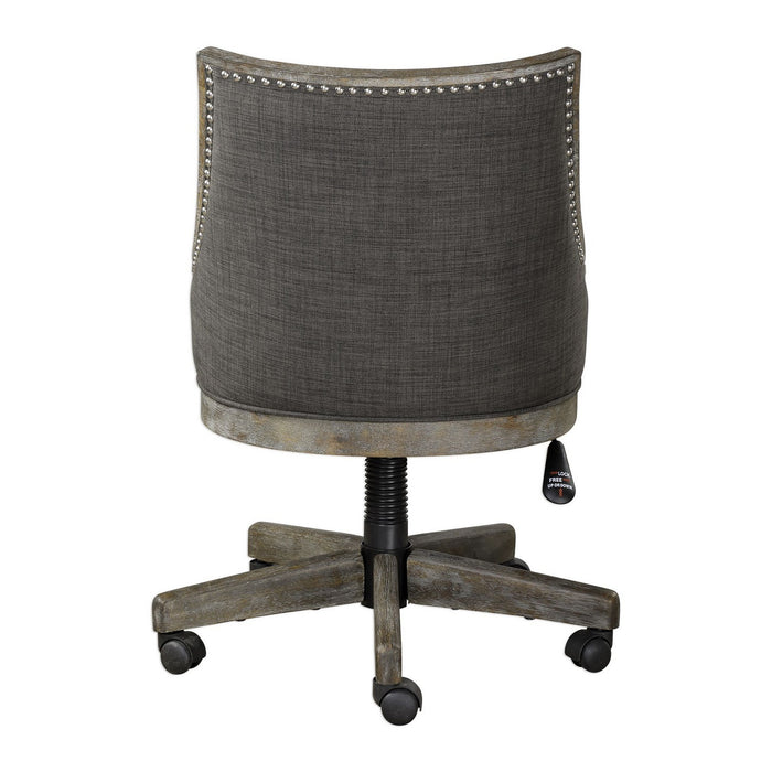Uttermost 23431 Desk Chair, Polished Nickel