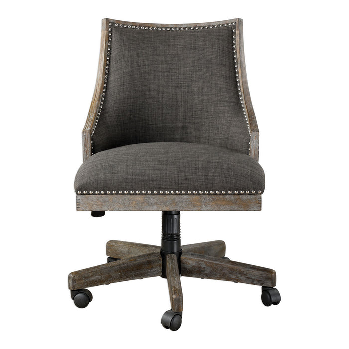 Uttermost 23431 Desk Chair, Polished Nickel