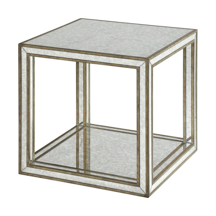 Uttermost 24789 Accent Table, Burnished Antique Gold