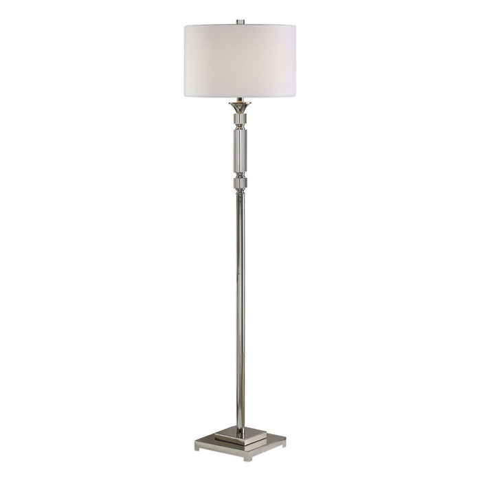 Uttermost 28165-1 One Light Floor Lamp, Polished Nickel