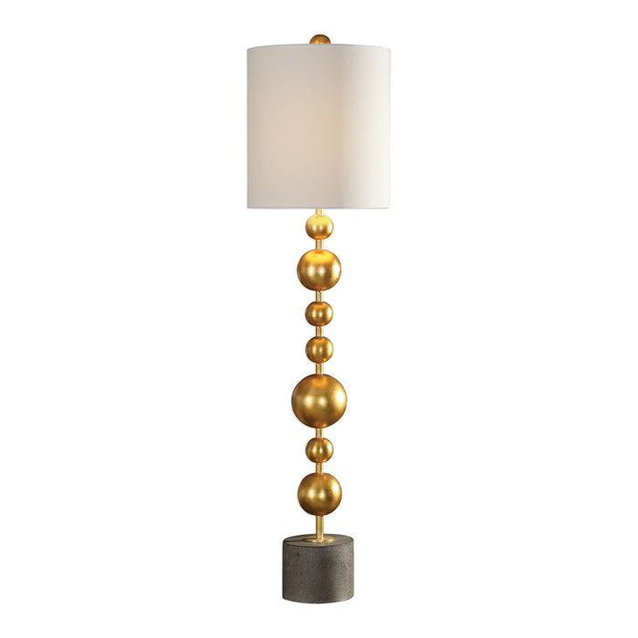 Uttermost 29566-1 One Light Buffet Lamp, Metallic Gold Leaf