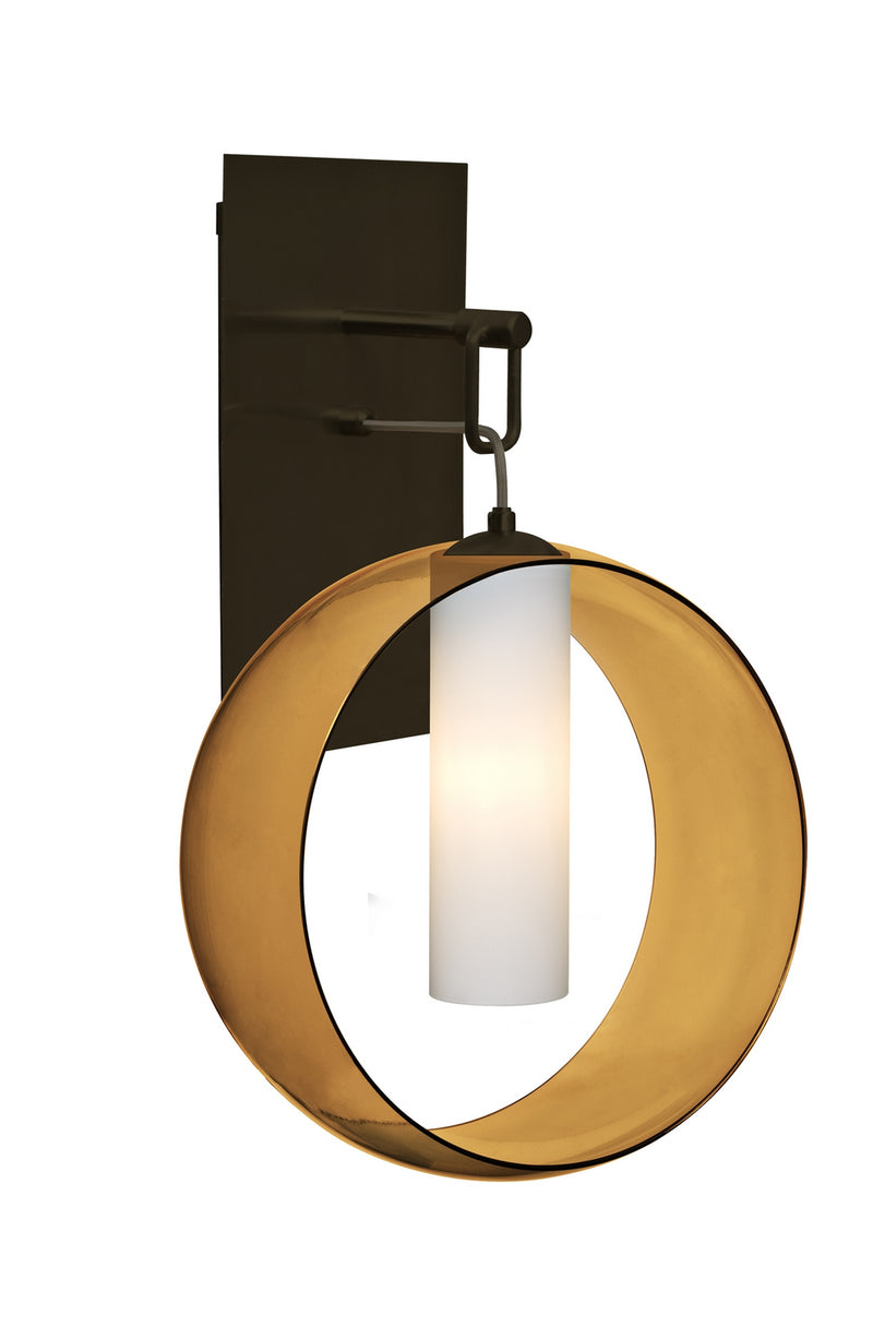Besa 1WP-PLATOAM-LED-BR One Light Wall Pendant, Bronze