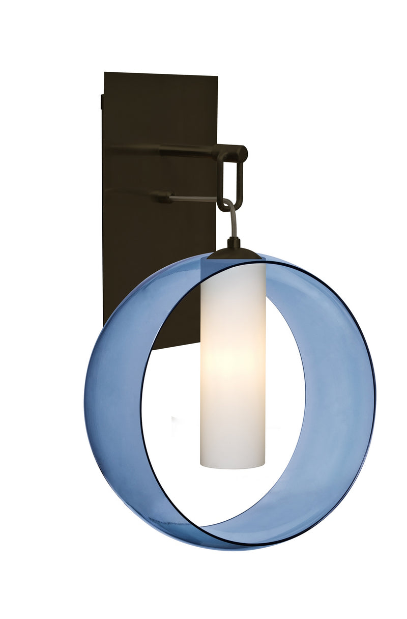 Besa 1WP-PLATOBL-LED-BR One Light Wall Pendant, Bronze