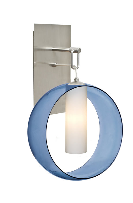 Besa 1WP-PLATOBL-LED-SN One Light Wall Pendant, Satin Nickel