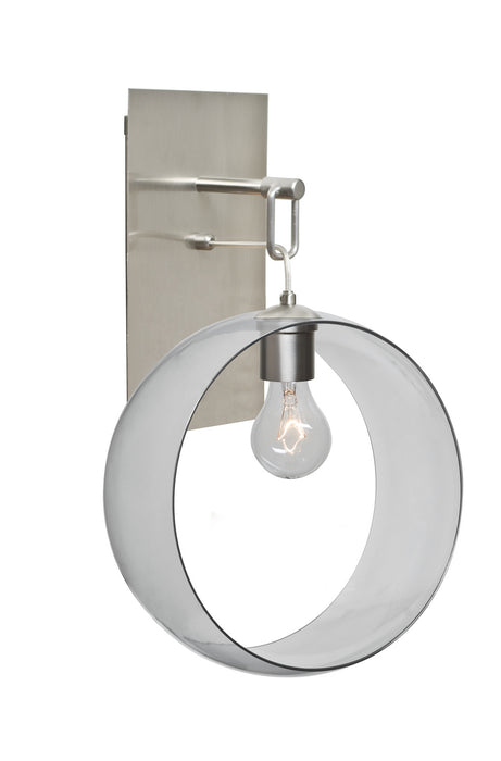 Besa 1WP-PLATOCL-SN-NI One Light Wall Pendant, Satin Nickel