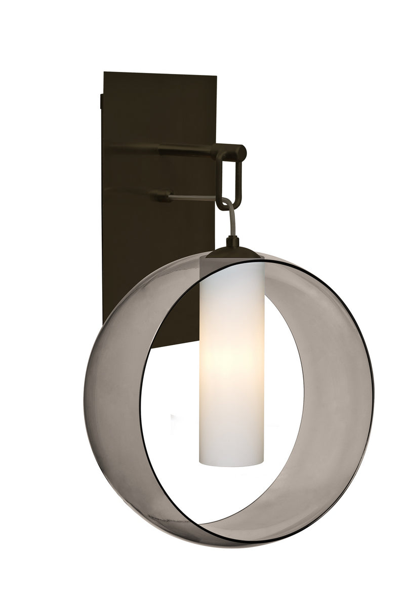 Besa 1WP-PLATOSM-BR One Light Wall Pendant, Bronze