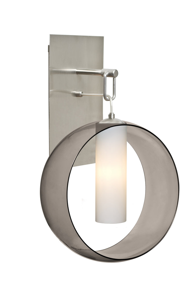 Besa 1WP-PLATOSM-SN One Light Wall Pendant, Satin Nickel