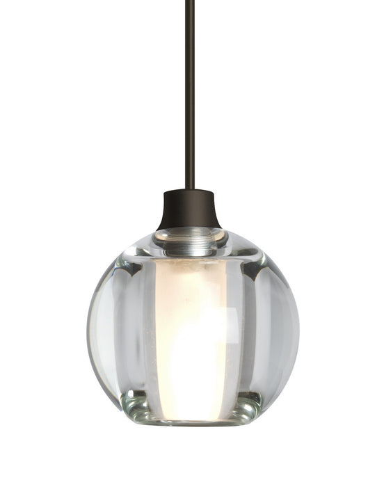 Besa 1XC-BOCA5CL-LED-BR One Light Pendant, Bronze