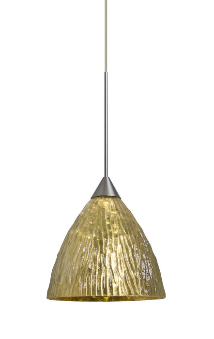 Besa 1XC-EVEGS-LED-SN One Light Pendant, Satin Nickel