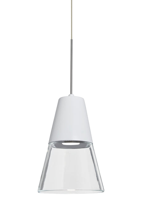 Besa 1XC-TIMO6WC-LED-SN One Light Pendant, Satin Nickel