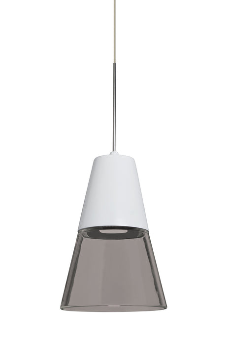 Besa 1XC-TIMO6WS-LED-SN One Light Pendant, Satin Nickel