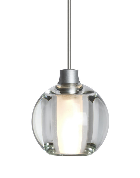 Besa 1XT-BOCA5CL-LED-SN One Light Pendant, Satin Nickel