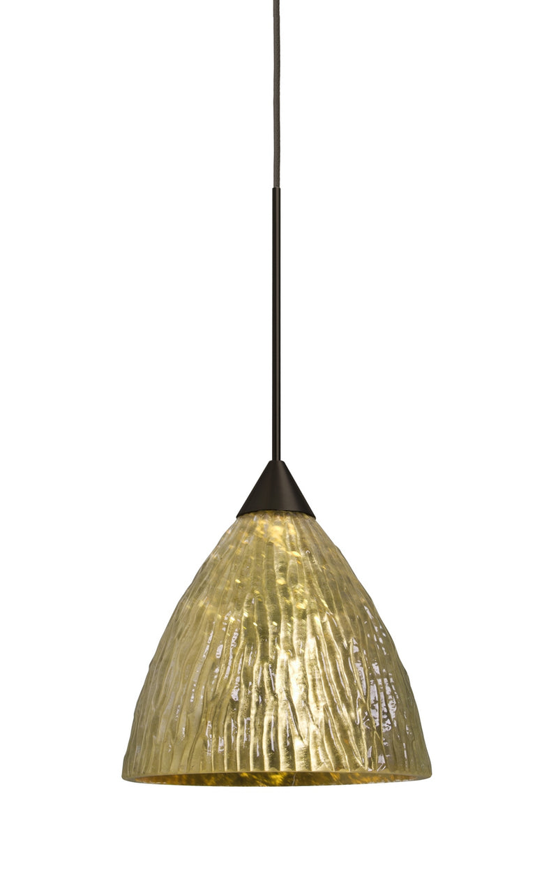 Besa 1XT-EVEGS-LED-BR One Light Pendant, Bronze