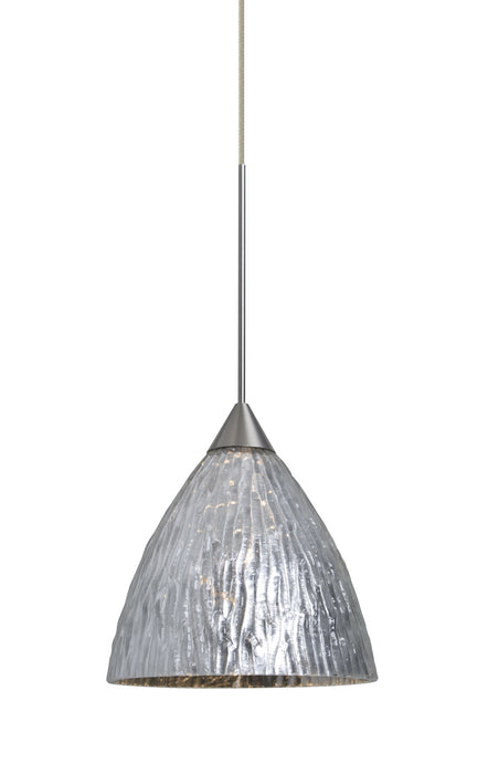 Besa 1XT-EVESS-LED-SN One Light Pendant, Satin Nickel