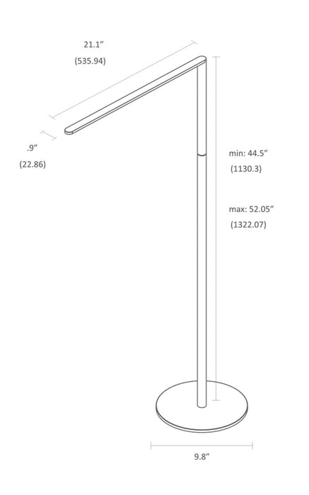 Koncept L7-MBK-FLR LED Floor Lamp, Metallic Black