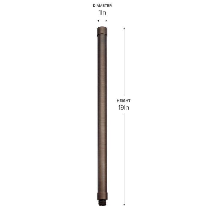 Kichler 15512CBR 18 inch Male Female Riser, Centennial Brass