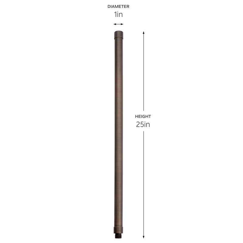 Kichler 15513CBR 24 inch Male Female Riser, Centennial Brass