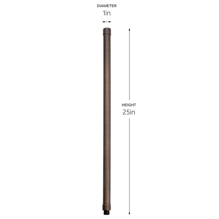 Kichler 15513CBR 24 inch Male Female Riser, Centennial Brass