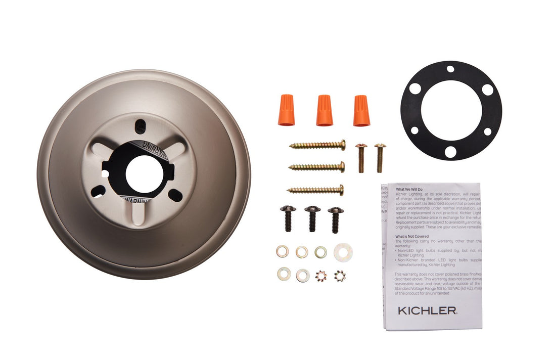 Kichler 337008NI Flush Mount Kit, Brushed Nickel