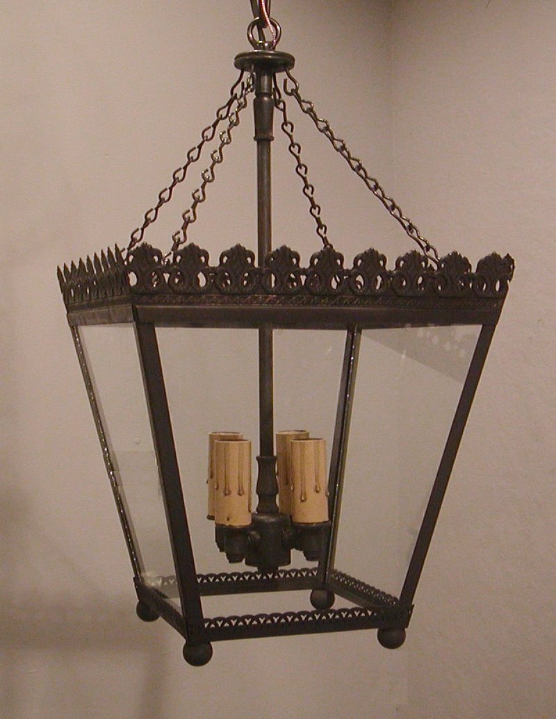 Genie House 15503DBC Four Light Pendant, Dark Brass