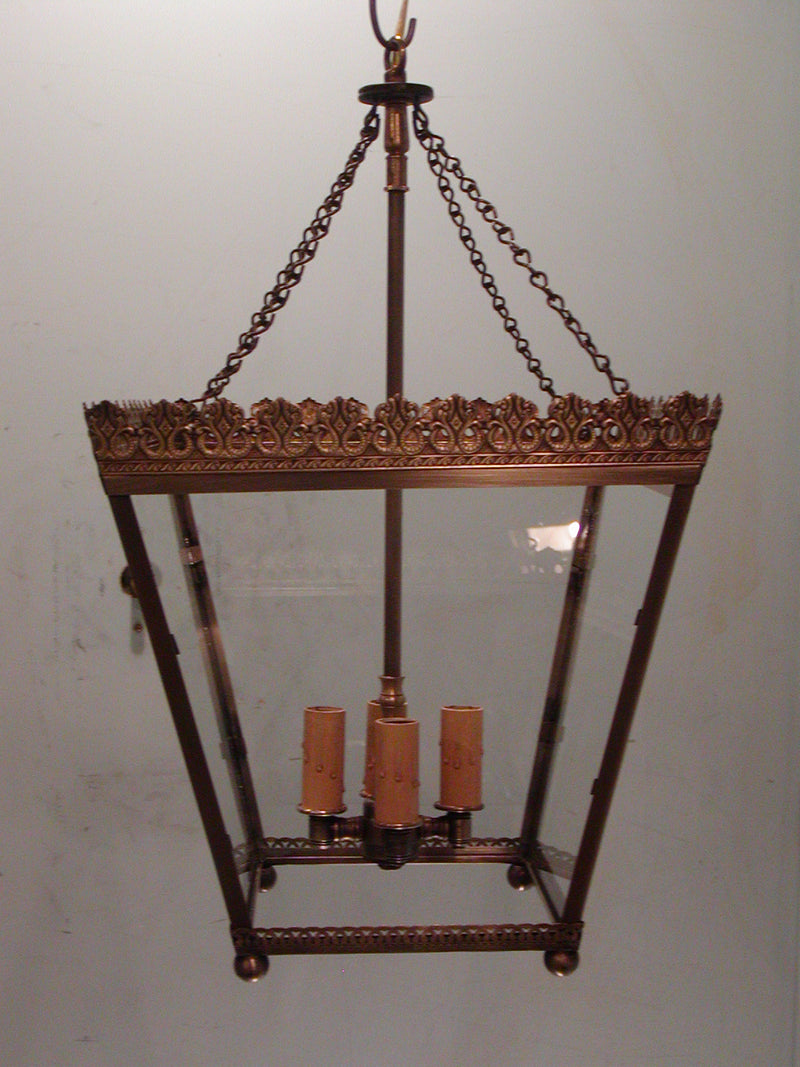 Genie House 15523ABC Four Light Pendant, Antique Brass
