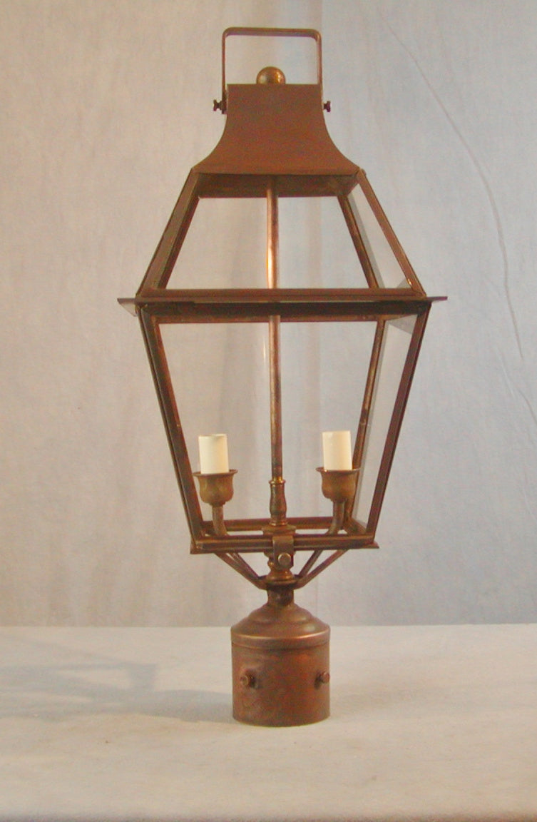 Genie House 90502DCC Two Light Post Mount, Dark Copper