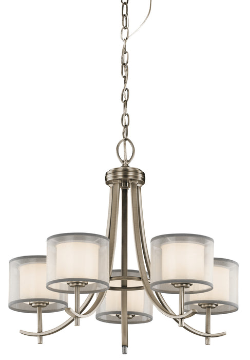 Kichler 43149AP Five Light Chandelier, Antique Pewter