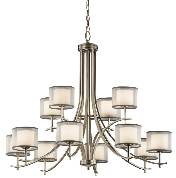 Kichler 43151AP 12 Light Chandelier, Antique Pewter