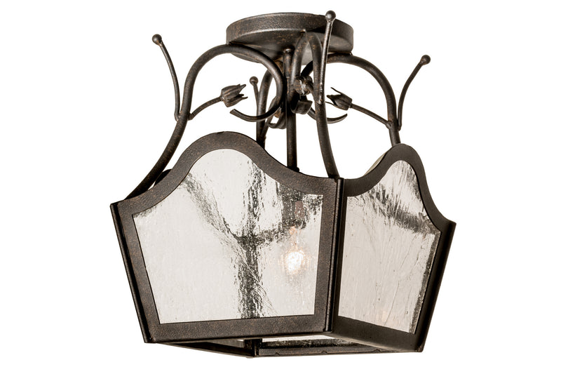 Meyda Tiffany 122181 One Light Semi-Flushmount, Chestnut Textured