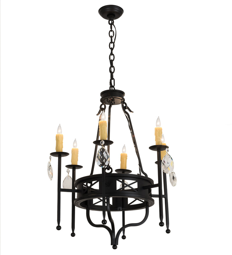 Meyda Tiffany 160742 Six Light Chandelier, Blackwash
