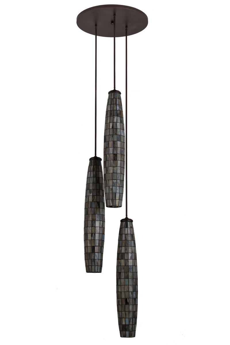 Meyda Tiffany 162956 Three Light Pendant, Black Metal,Mahogany Bronze