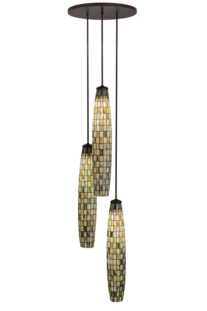 Meyda Tiffany 162956 Three Light Pendant, Black Metal,Mahogany Bronze