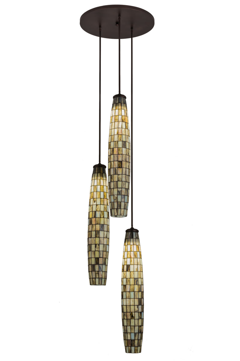 Meyda Tiffany 162956 Three Light Pendant, Black Metal,Mahogany Bronze