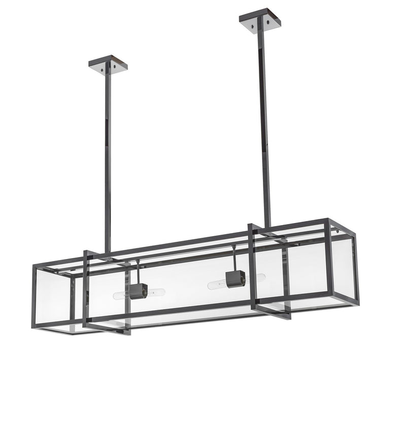Meyda Tiffany 163584 Four Light Oblong Pendant, Chrome