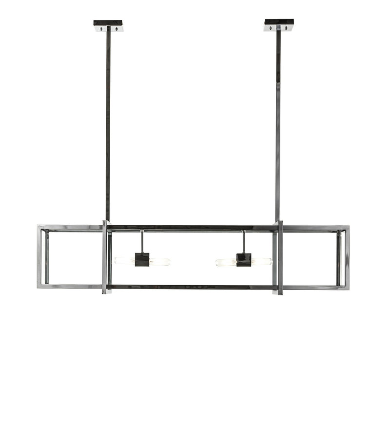 Meyda Tiffany 163584 Four Light Oblong Pendant, Chrome